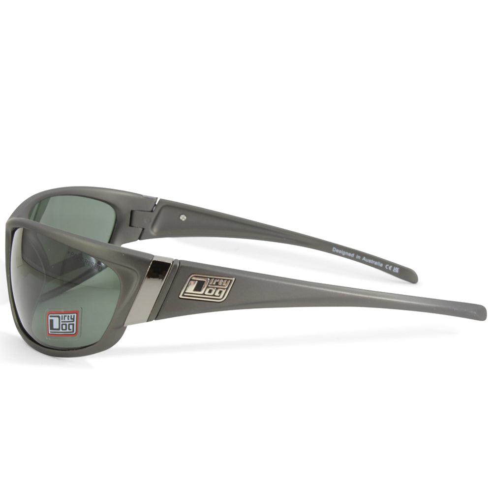 Dirty Dog Stoat Grey/Green Men's Polarised Sport Sunglasses 52993