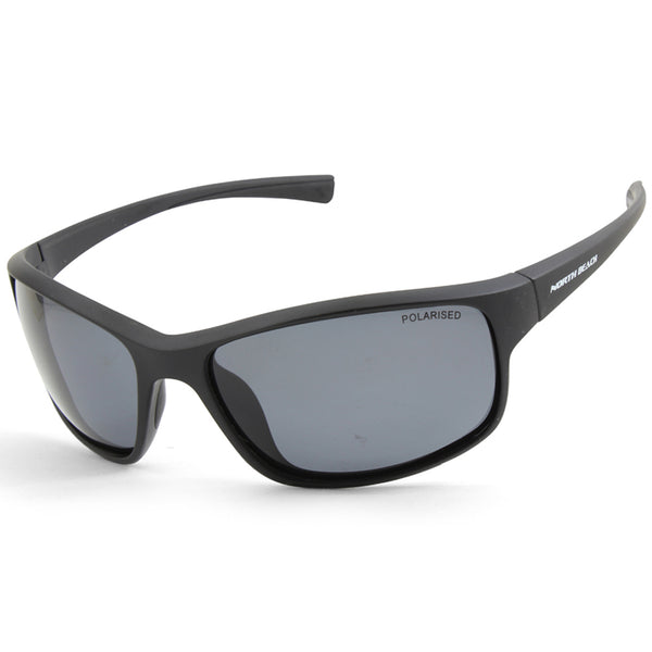 North Beach Plaice 70543 Black Matte/Grey Polarised Mens Sunglasses
