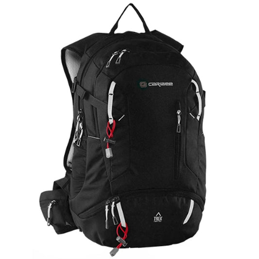 Caribee Trek 32L Black Backpack Daypack With Rain Cover