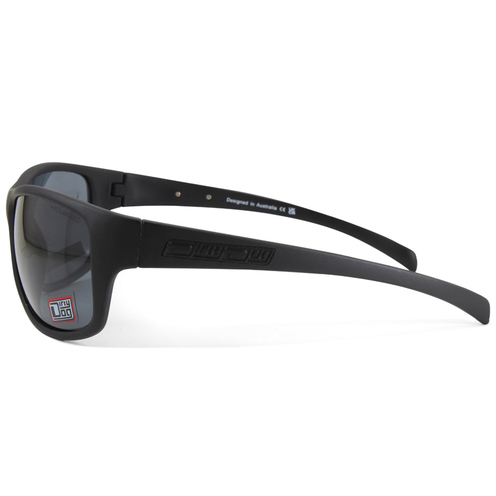 Dirty Dog Phin Satin Black/Grey Polarised Men's Sunglasses 53394