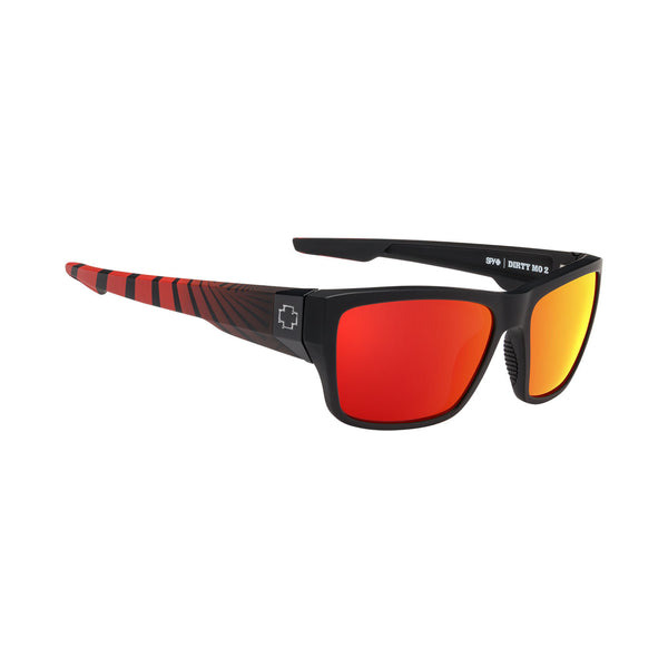 Spy Dirty Mo 2 Matte Black Red Burst Red Spectra Mirror Polarised Sunglasses