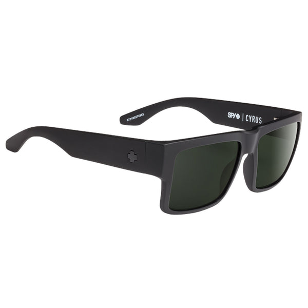 Spy Cyrus Matte Black/Happy Grey Green Men's Rectangular Sunglasses