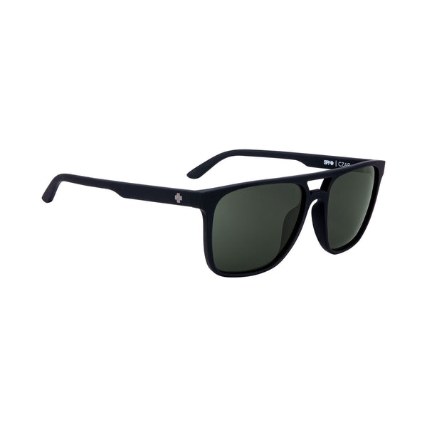 Spy Czar Soft Matte Black Happy Lens Grey-Green Sunglasses