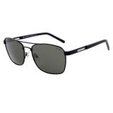 North Beach Anago Matte Black/Green Polarised Unisex Pilot Sunglasses 70570