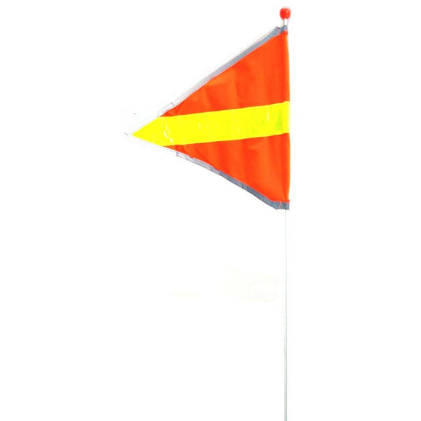 Bike Safety Flag 60-Inch (150cm) 2-piece Orange Yellow Stripe Hi-Vis