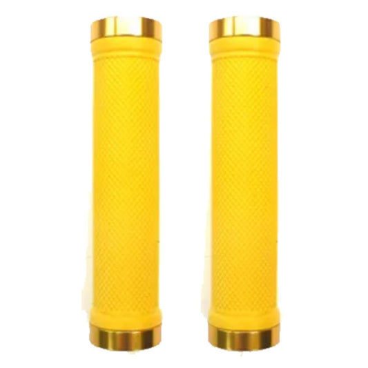 Trigram Lock-on Bike Grips Kraton Rubber 130mm with 2 side lock rings Gold