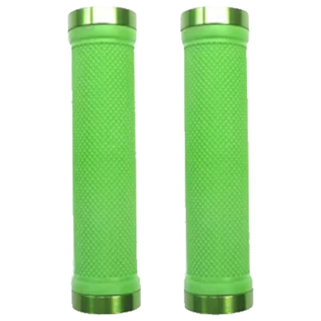 Trigram Lock-on Bike Grips Kraton Rubber 130mm with 2 side lock rings Lime