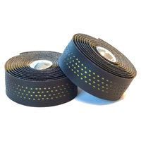 Velo 8697C Handlebar Cushion Tape Black Microfibre + Fluro Yellow Shockproof w/plugs