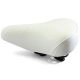 White Ladies Retro Bike Saddle 250mm x 190mm Vinyl Quilted Top Dual Coil Springs