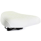 White Ladies Retro Bike Saddle 250mm x 190mm Vinyl Quilted Top Dual Coil Springs