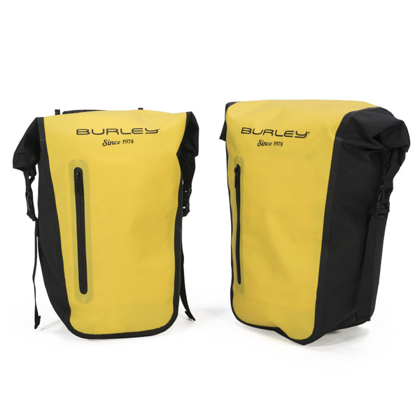 Burley 2-Bag Yellow Roll-top Reflective Waterproof Bicycle Pannier Set