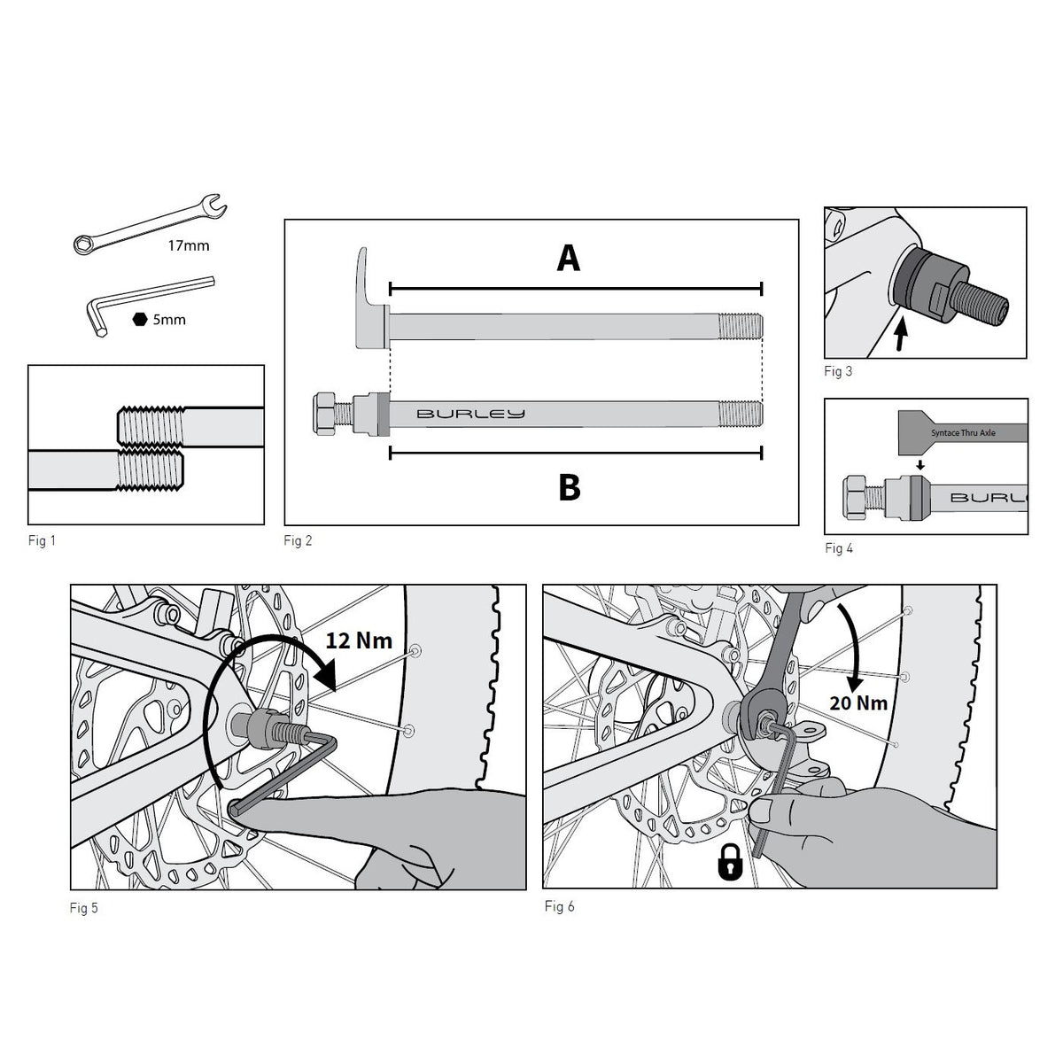 Burley 12mm Thru Axle for Bike Trailer Hitch Attachment 12 x 1.0, 142-148mm
