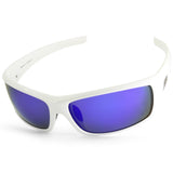 Dirty Dog Clank 53241 White/Blue Mirror Polarised Men's Sport Sunglasses