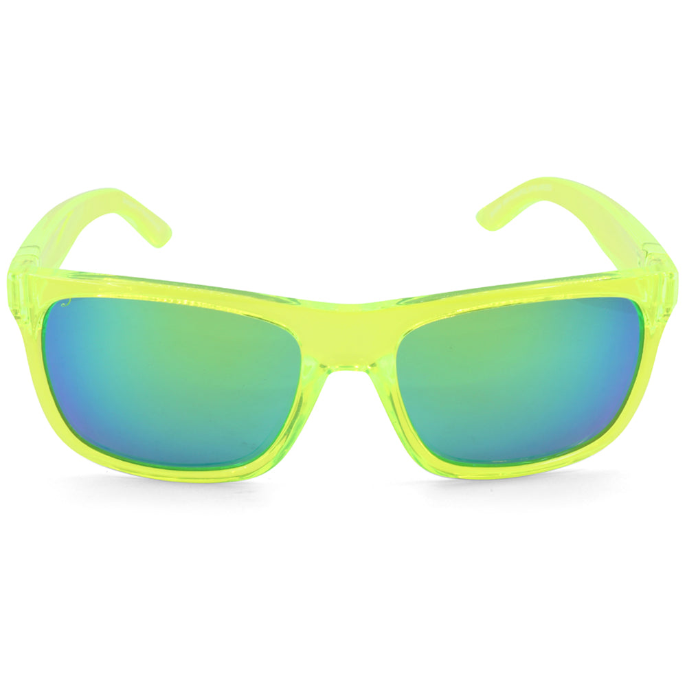 Dirty Dog Boom Crystal Lime Green/Green Mirror Polarised Unisex Sunglasses