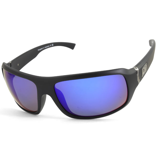 Dirty Dog Hammer 53460 Satin Black/Blue Mirror Polarised Sunglasses