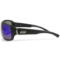 Dirty Dog Hammer Satin Black/Blue Mirror Polarised Unisex Sunglasses 53460