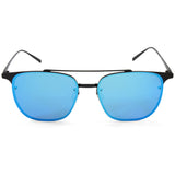 Dirty Dog Breaker Satin Black/Ice Blue Mirror Polarised Sunglasses 53479