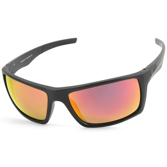 Dirty Dog Primp Satin Black/Red Fusion Mirror Polarised Unisex Sunglasses 53535