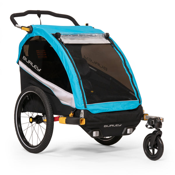 Burley D'Lite X Double Kid's Bike Trailer & Jogging Stroller Aqua