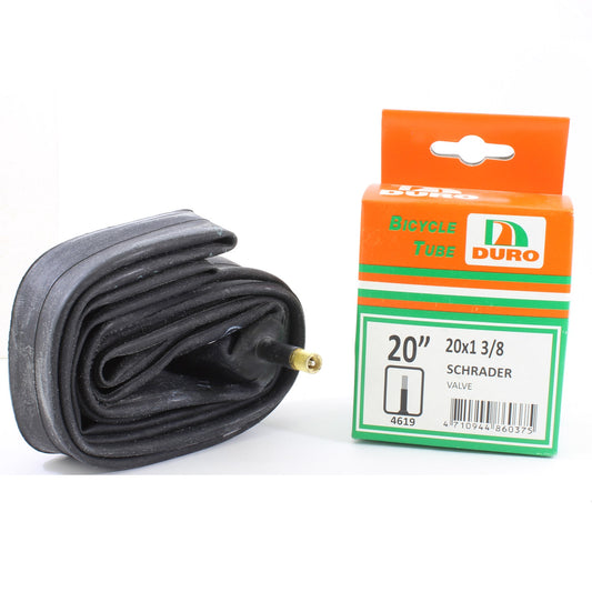 Duro 20" x 1 - 3/8 Bicycle Tyre Tube for 20 Inch Bike Tyres Schrader Valve