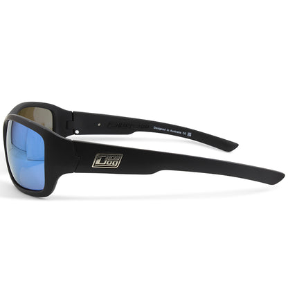 Dirty Dog Slab Satin Black/Ice Blue Mirror Polarised Men's Sunglasses