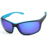 Dirty Dog Splint Satin Black on Blue/Blue Mirror Polarised Men's Sunglasses