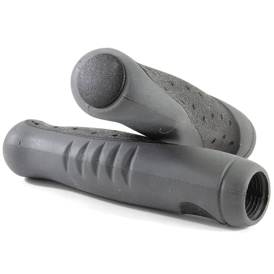 Endzone Handlz Ergonomic Bike Gel Grips Comfort Kraton 2-Tone Black Grey 135mm