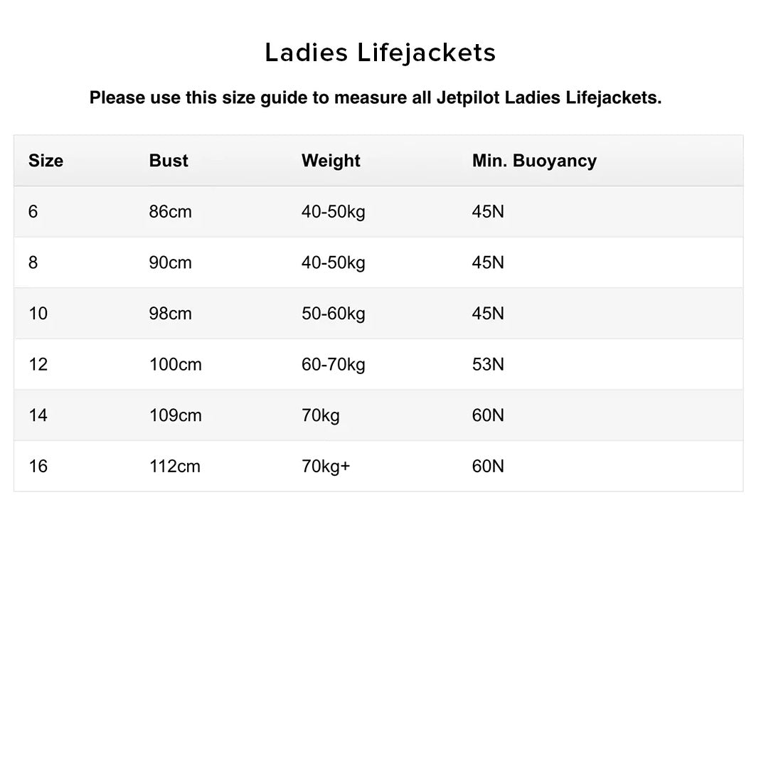 Jetpilot Allure Blue Segmented Front Entry Women's Life Jacket Vest Sizes 6-16
