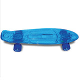 Halo 22.5" Transparent Blue Retro Skateboard with Aluminium Trucks and PU Injected Wheels