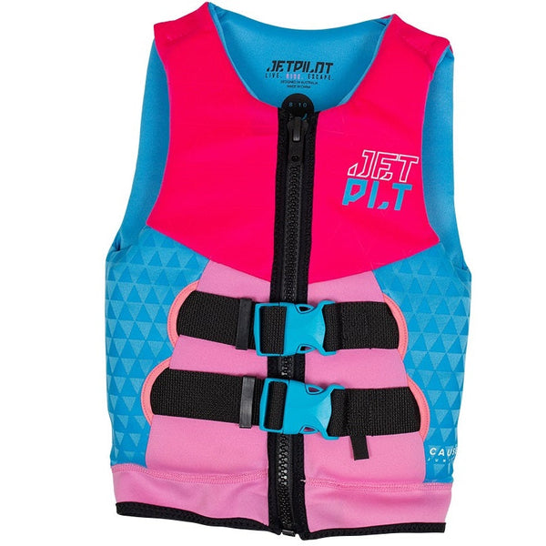 Jetpilot Cause Kid's and Youth Neo PFD Life Jacket Vest Pink Sizes 3-14