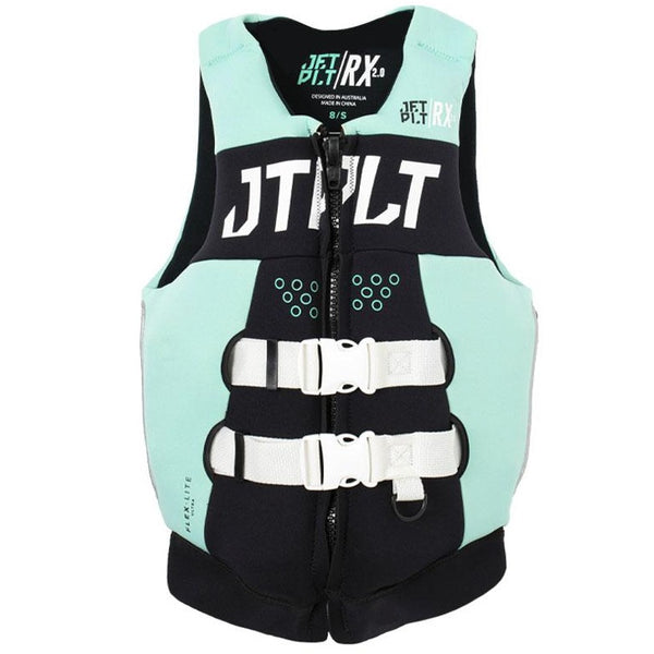 Jetpilot RX Ladies Segmented Front Entry L50S Life Jacket Vest Black/Teal Size 6