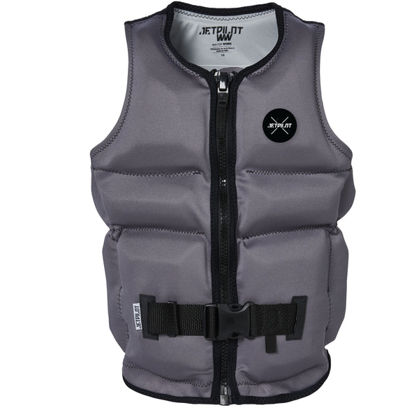 Jetpilot X1 Boys/Youth L50S Front Entry Segmented Life Jacket Charcoal Sizes 8-16