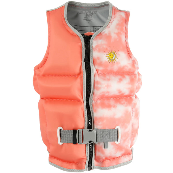 Jetpilot X1 Front Entry Girl's Youth Neo L50 Buoyancy Life Vest Peach Sizes 8-16