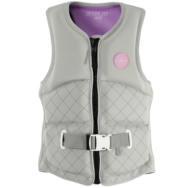 Jetpilot Allure Grey Segmented Front Entry Women's Life Jacket Vest Sizes 6-16