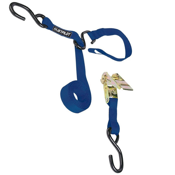 Jetpilot Blue 3 Hook Nylon PWC Jetski Trailer Ratchet Tie Down