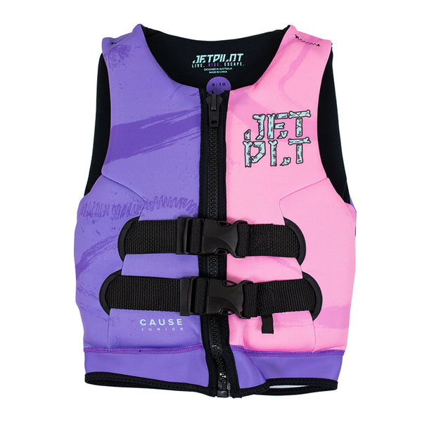 Jetpilot Cause Kid's and Youth Neo PFD Vest JA20211 Pink/Purple Sizes 3-14