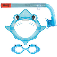 Mirage Aqua Blue Kid's Mask and Snorkel Set with Bonus Goggles