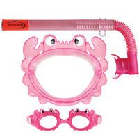 Mirage Aqua Pink Kid's Mask and Snorkel Set with Bonus Goggles