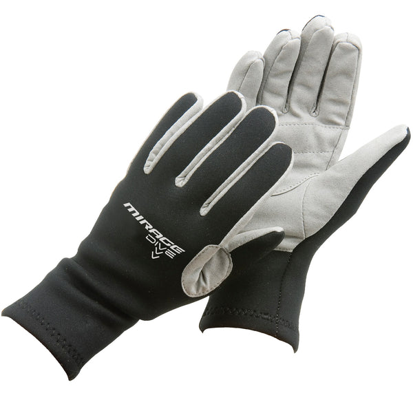 Mirage Explorer Black and Grey 2mm Neoprene Diving Gloves