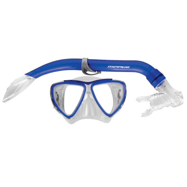 Mirage Turtle Junior Blue Silitex Snorkel & Mask Set with Tempered Lens
