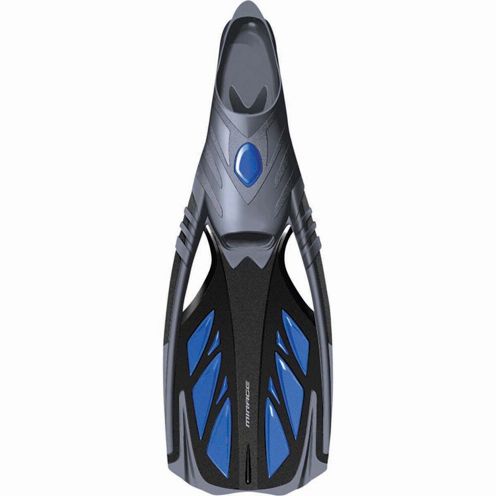 Mirage Platinum Mask Snorkel and Fin Set with Tempered Glass Lens Blue