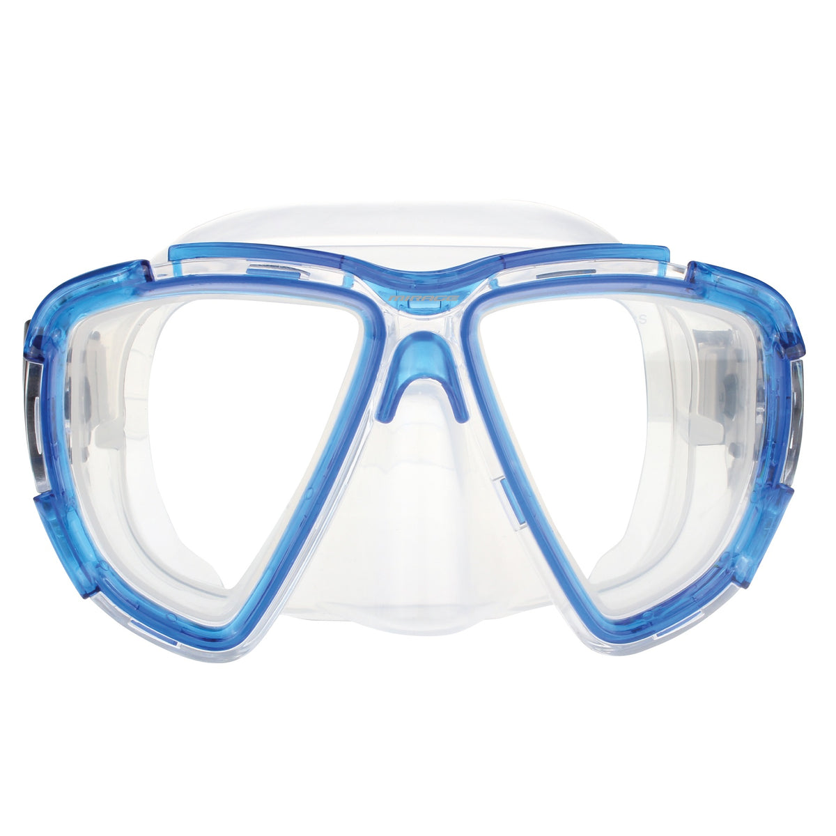 Mirage Platinum Mask Snorkel and Fin Set with Tempered Glass Lens Blue