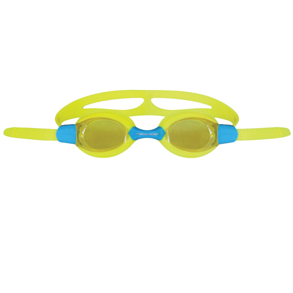 Mirage Slide Yellow Kids Swimming Goggles with Bonus Silicone Ear Plugs