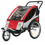 ProSeries Red 40kg Capacity 2-Child Bike Trailer Jogger Combo