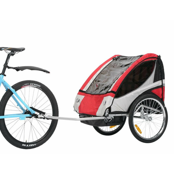 ProSeries Red 40kg Capacity 2-Child Bike Trailer Jogger Combo