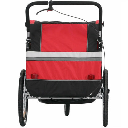 ProSeries Red 40kg Capacity 2-Child Bike Trailer Jogger Combo