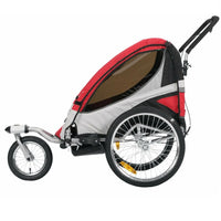 ProSeries Red 40kg Capacity 2-Child Bike Trailer Jogger Combo