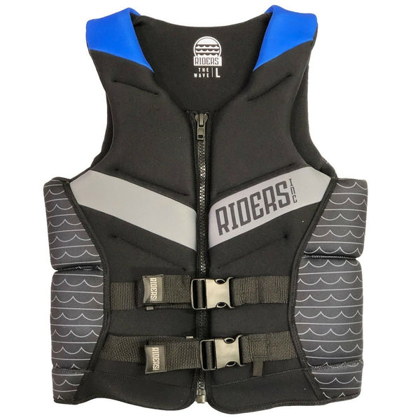 Riders Inc The Wave Men's PFD Vest Black-Blue Sizes S-6XL