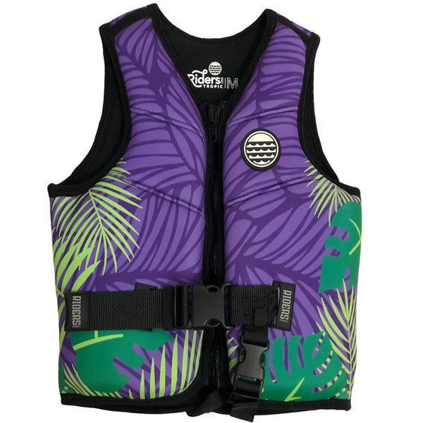 Riders Inc Tropic Purple Neoprene Girl's Youth PFD Buoyancy Life Jacket Vest Sizes XS-L