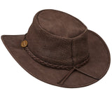 Didgeridoonas Coolabah Brown Synthetic Suede Ventilated Wide Brim Bush Hat